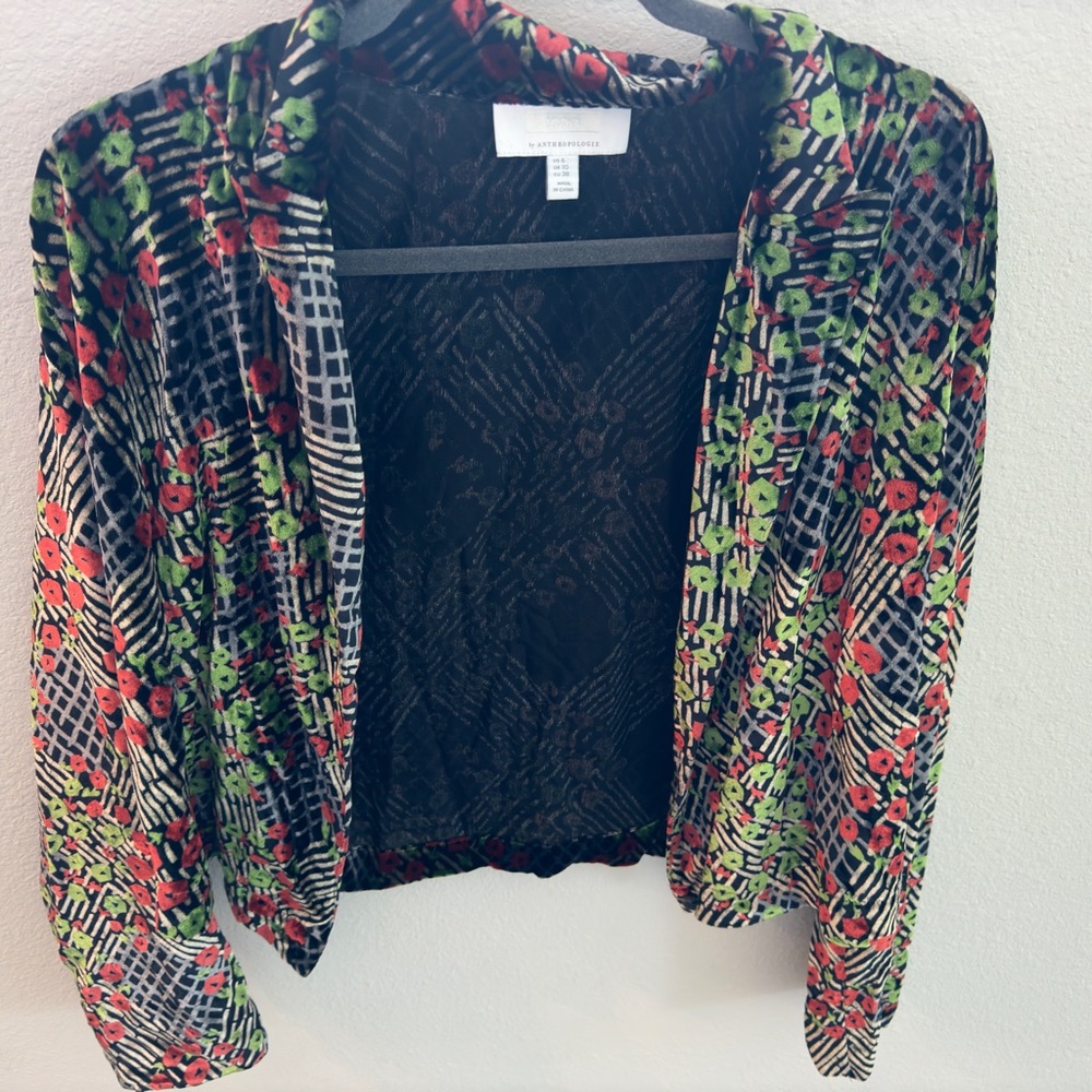 Anthropologie velvet cardigan